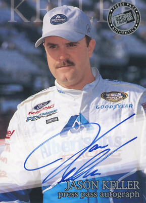 PRESSEAUSWEIS 2001 NASCAR JASON KELLER AUTOGRAMMKARTE