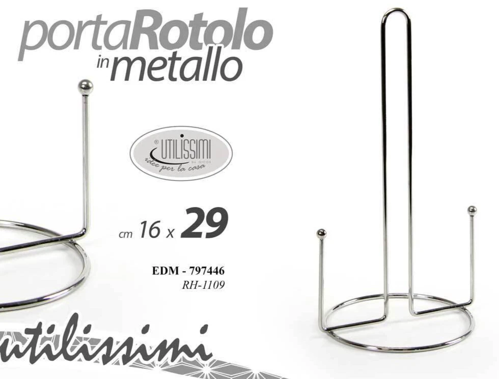 kela portarotolo da Cucina Nero, per Rotoli Spessi, portarotolo da