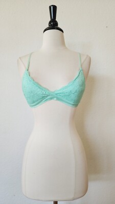 Urban Outfitters Bralette New Size Large XL Lace Top Sexy Layer Sheer Mint Green