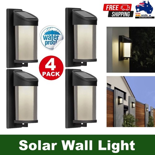 Naturally Solar 4Pack GTX Solar LED Wall Fence Lights Post Accent