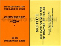1936 Chevrolet Auto Owners Manuell Mit Umschlag Chevy Standard Und Master Deluxe