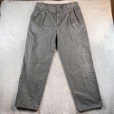 Vtg 90s Levis Dockers Chino Pants 40x34 Fits (36x31) Gray Pleated USA Made