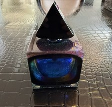 Signed Correia Art Glass Perfume Bottle 1991 Iridescent Dichroic With Stopper •