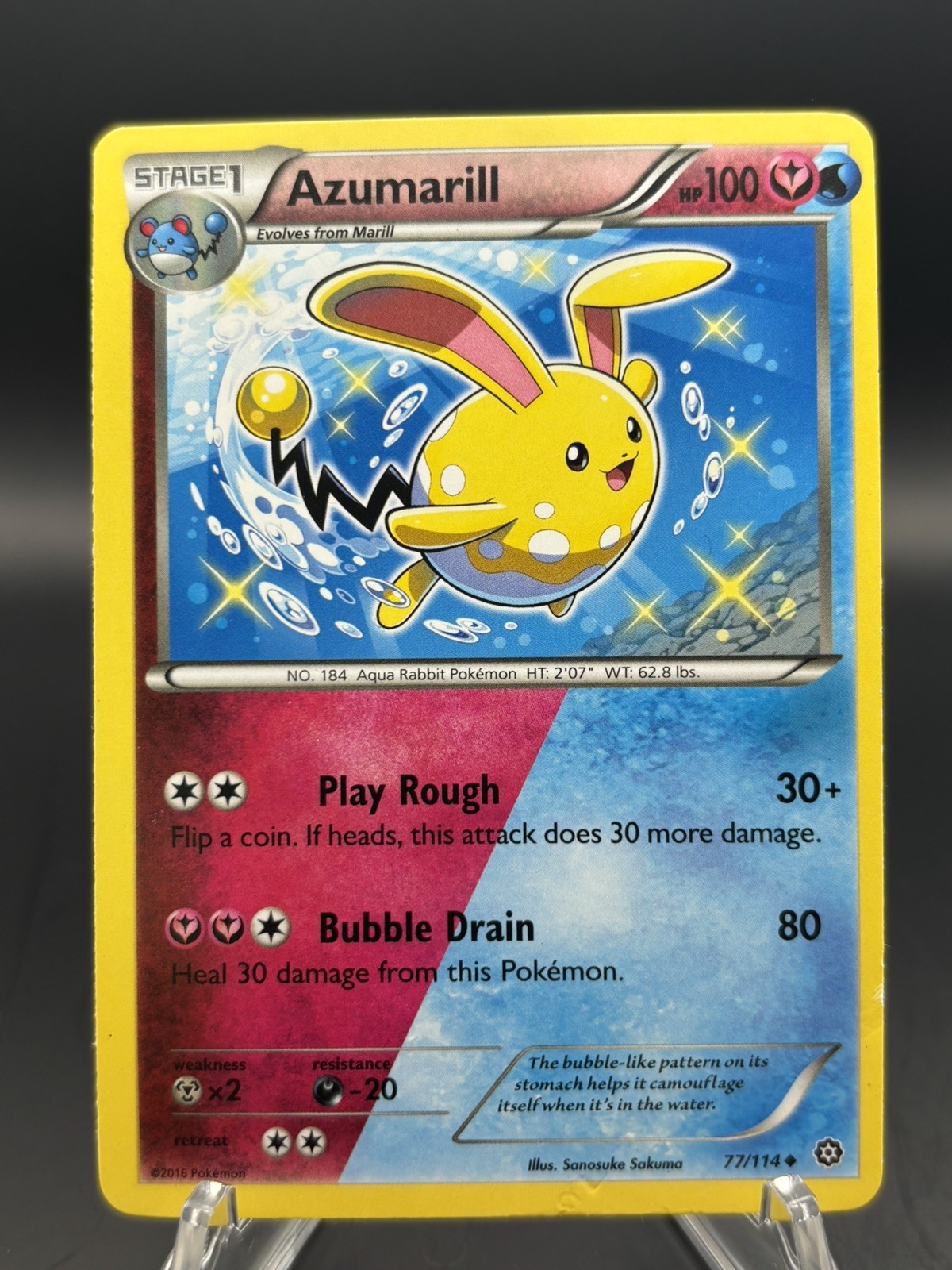 Azumarill 77/114 XY - Steam Siege Reverse Holo NM