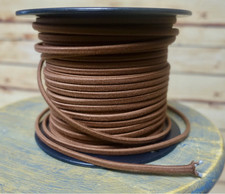Brown Cotton 2-Wire Cloth Covered Cord, 18ga. Vintage Style Lamps Antique Lights