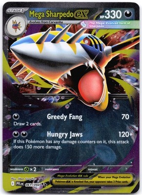 Mega Sharpedo ex 061/094 Me02: Phantasmal Flames Holo