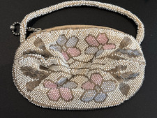 Vintage Floral Beaded Small Clutch Purse Made in Czechoslovakia, Fashion Gifts