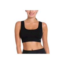 Puma Women's 2-Pack Square Neck Seamless Sports Bra, Black/Gray, Size S