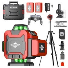 16 Lines Self-Leveling Laser Level with Tripod, 4x360°4D Green Cross Line V