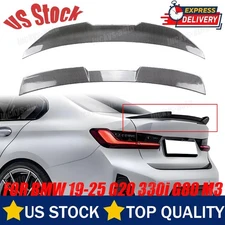 FOR BMW 19-25 G20 330i G80 M3 PSM TRUNK SPOILER+REAR ROOF SPOILER CARBON FIBER