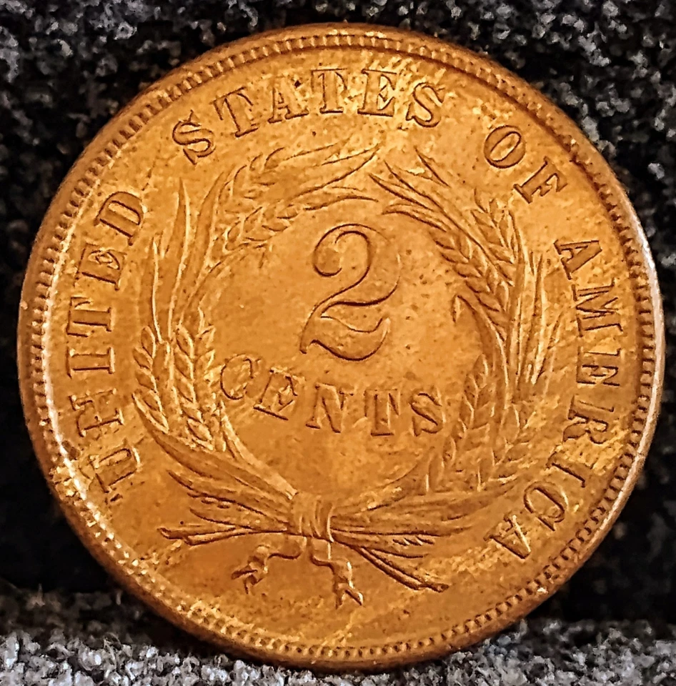 1864 Two Cent Piece  MS++++RB  Beautiful Eye Appeal 100% Orig Better Date - Image 2 of 4