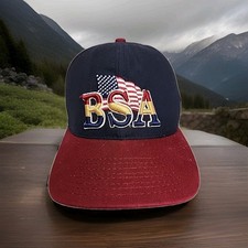 1998 Limited Edition BSA American Flag Logo Mens Strap Back Hat Boy Scouts