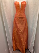 Vintage Gunne Sax Jessica McClintock Orange/Peach Corset Maxi Dress Size 4/6