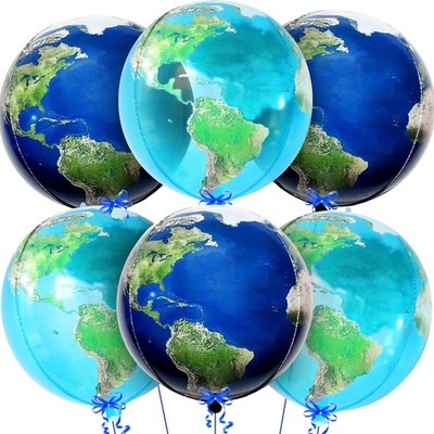 , Globe Balloons for Globe Decorations - Big 22 Inch, Pack of 6 | Earth Ballo...