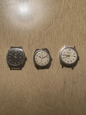 Lot of 3 Vintage Mechanical Watches Slava Wostok Cardinal De Luxe For Parts