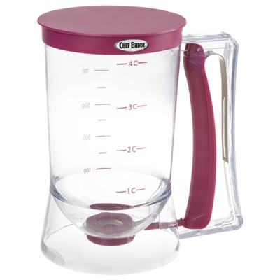 Chef Buddy Batter Dispenser, 4-Cup, Purple