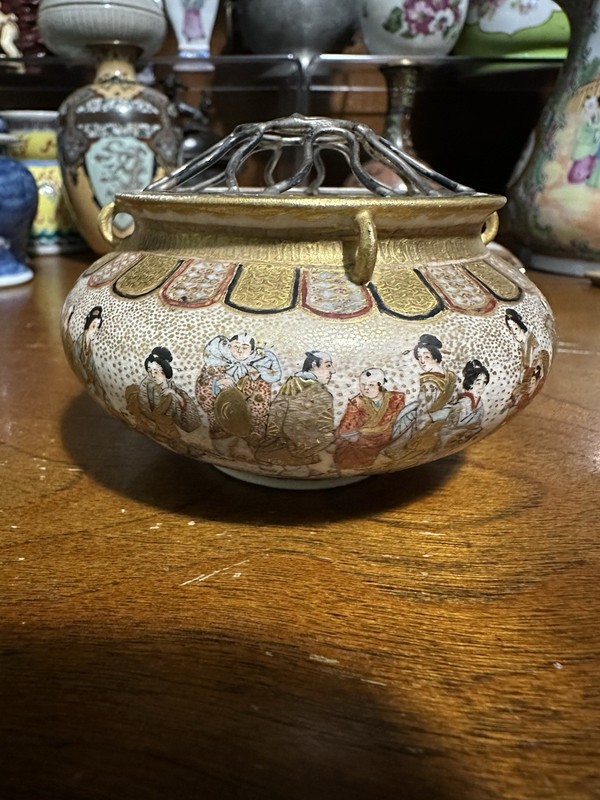 Antique Vintage Japanese Porcelain Censer burner From Rare Art $1950