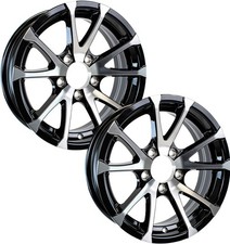 Ecustomrim 2-pack Aluminum Trailer Rims 13 Inch Avalanche Black V-spoke Wheel
