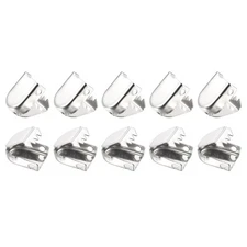 30Pack 10mmx7mm Shoelace End Clips Copper Elastic Shoe Laces Clip Glossy Silver