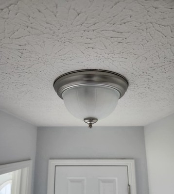 11 in. 2-Light Brushed Nickel Flush Mount No Bulbs Included.