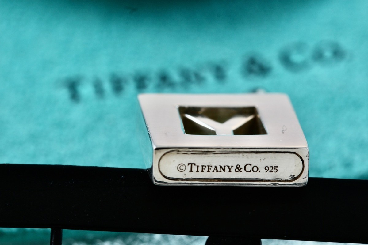 Tiffany & Co. Sterling Silver Letter "Y" Padlock Charm Pendant Discontinued View 6