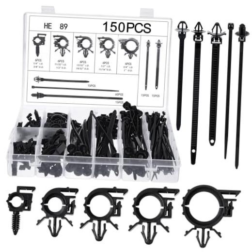 pcs Car Wire Loom Routing Clips Push Mount Cable Tie Assortment 10 Sizes 150