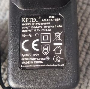 Kptec K15V310050G 31V 0.5A 5.5*2.1 Netzteiladapter Ladegerät Für Monitor Routers