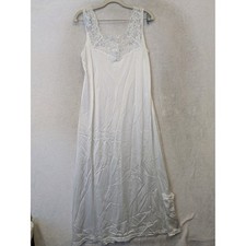 White Elegance Slip Dress Women's Small White Lace Trim Maxi Sleeveless