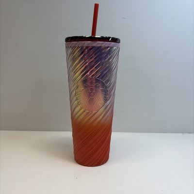Starbucks Winter 2025 Sunrise Ombre Swirl Venti 24 Oz Tumbler w/ Lid & Straw-New