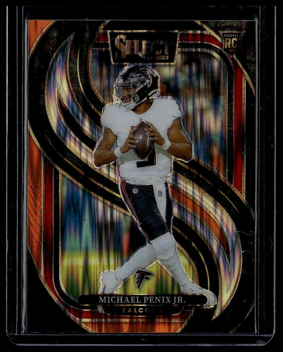 2024 Panini Select #110 Michael Penix Jr. Black & Gold Prizm Shock