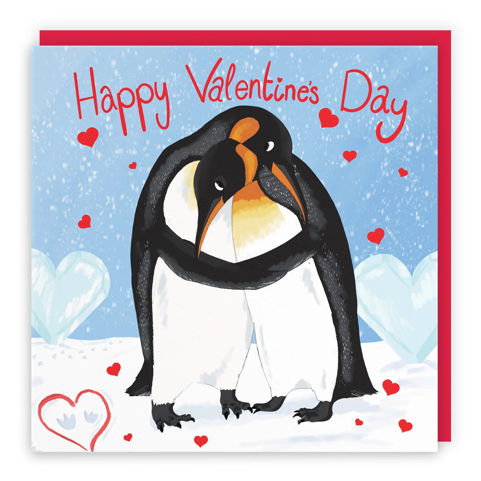 Romantic Penguins Valentine's Day Card Cute Animals