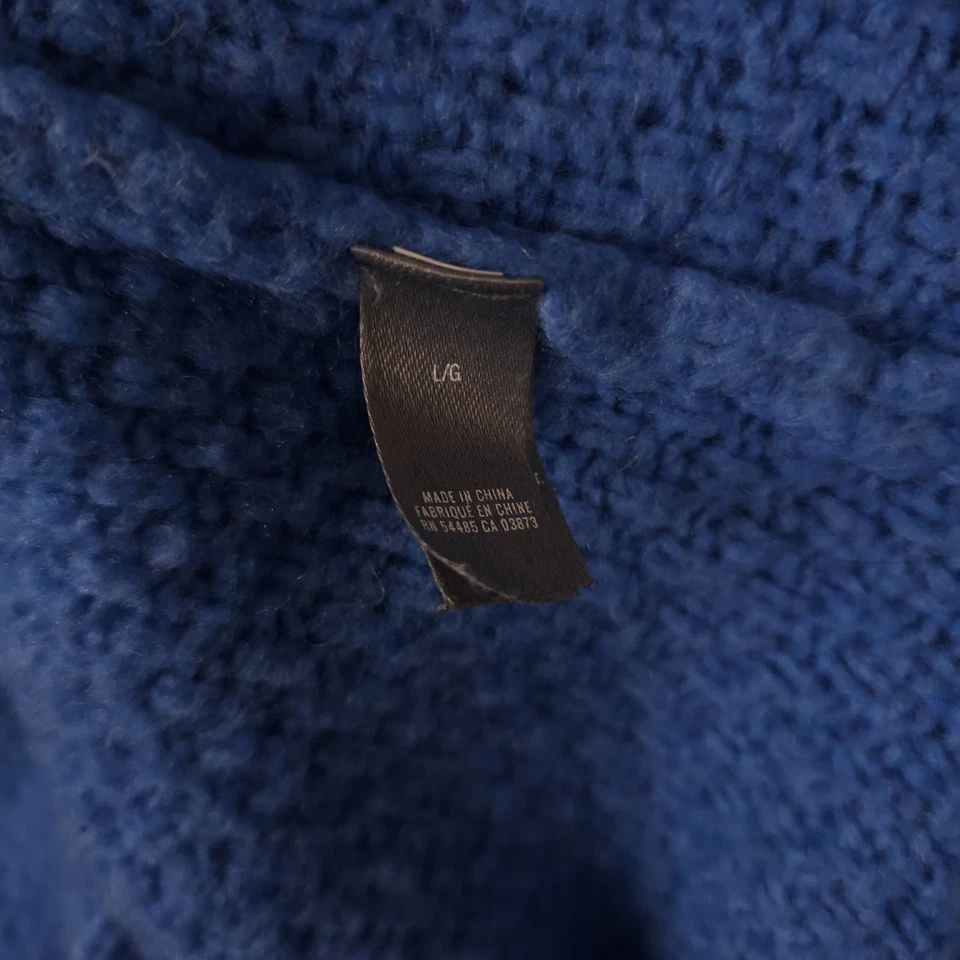 Aerie Sweater Womens L Blue Wool Blend Soft Knit Turtleneck Oversized Slouchy - Image 4 of 4