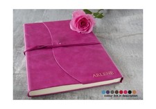 Capri A4 Personalised Italian Leather Journal Notebook Sketchbook - Fuchsia