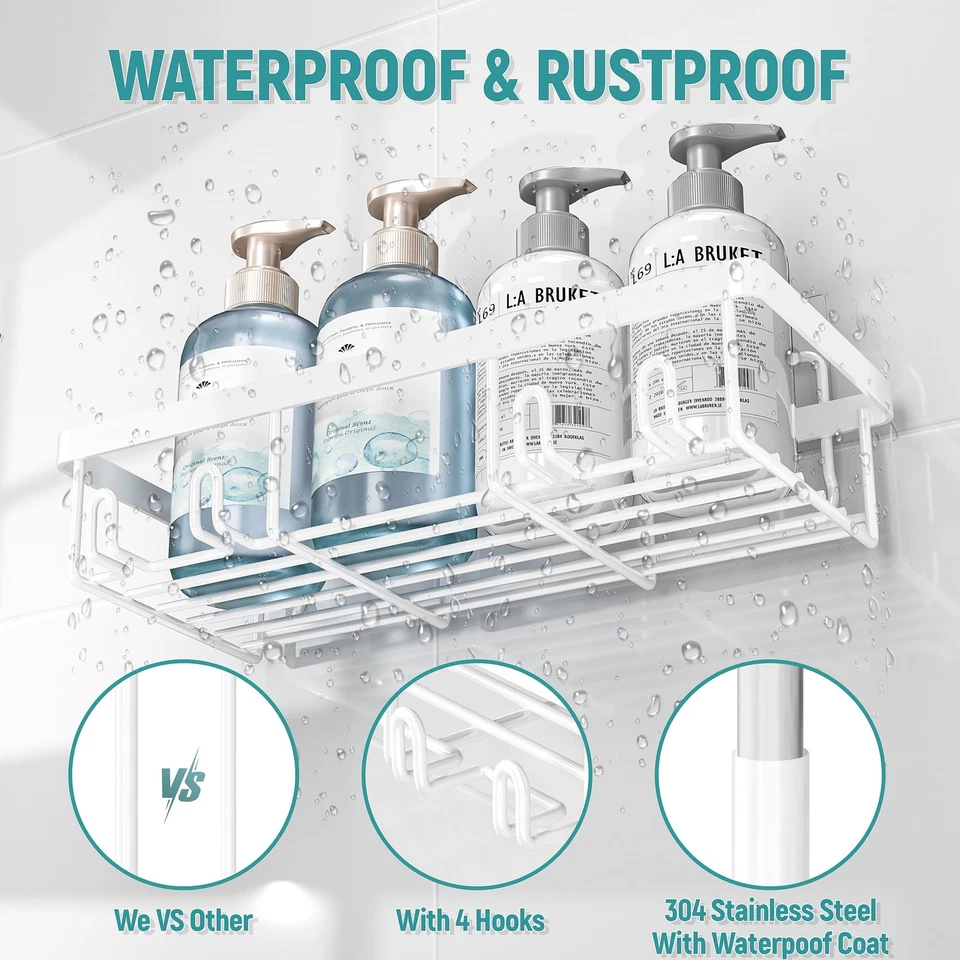 Paquete de 5 Carrito de Ducha Organizador Estante para Ducha Interior, Pared Autoadhesiva... Foto 2 de 4