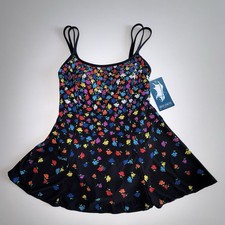 Longitude Great Length Floral Print Princess Seam Swimdress Size 10 NWT Wire Fre