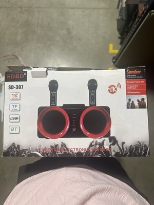 SDRD SD-307 All-in-One Karaoke System Speaker w/ 2 Microphones, Bluetooth USB