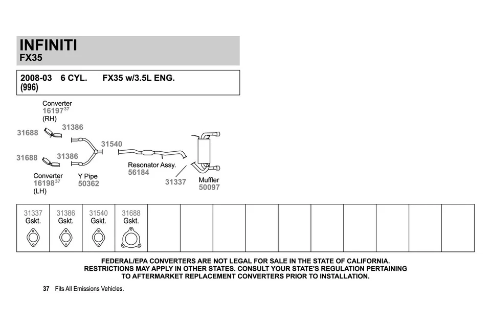 For Infiniti G35 03-07 Walker 56184 Aluminized Steel Round Resonator Assembly Foto 3 de 3