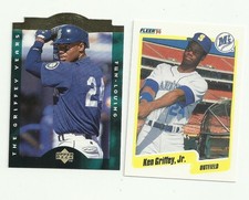 Ken Griffey JR 2 Baseball Card Lot - Upper Deck & Fleer