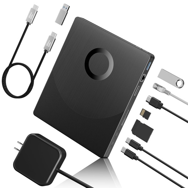 Unidad externa Blu-Ray/DVD 8 en 1 para PC, compatible con disco 100G 3D, HDMI/LAN/USB...
