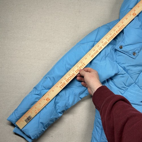 Free People Puffer Jacke Damen SM Puffa Oversized Baggy hellblau Reißverschluss Kapuze - Bild 9 von 9