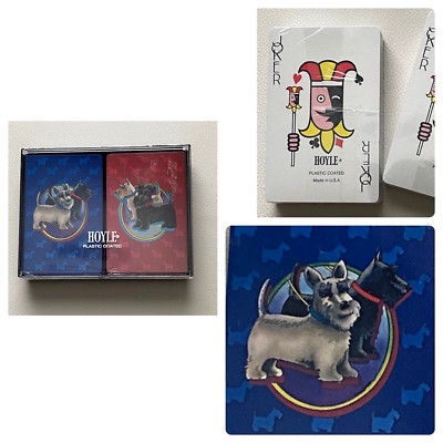 1984 NEW Vtg Hoyle Scottish Westland Terrier Playing Cards Scottie Bridge Set