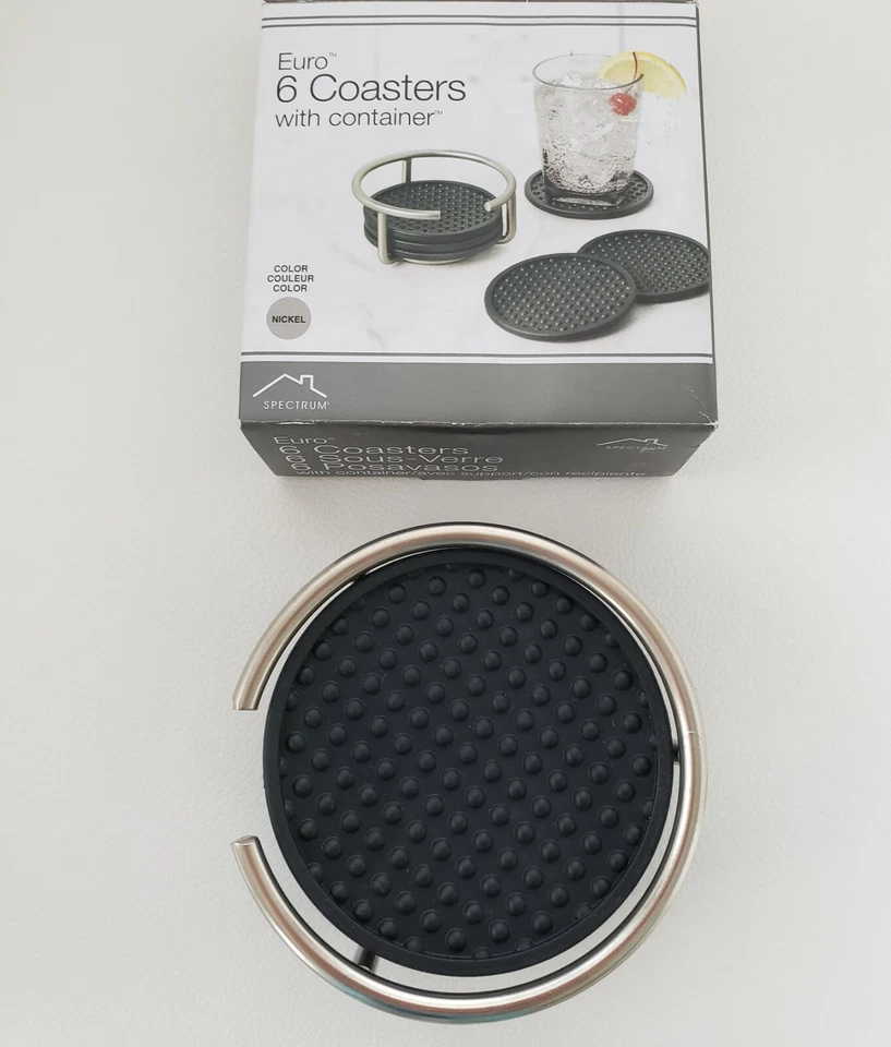 NEW Spectrum 43578 Flex Coasters, Satin Nickel, 6 Count - Image 4 of 4