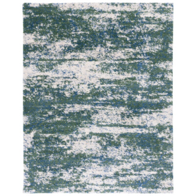 SAFAVIEH Berber Shag Collection BER219Y Green / Beige Rug