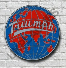 TRIUMPH 2FT GARAGE WANDSCHILD PLAKETTE WERKSTATT VINTAGE KLASSIKER MANN H&Ouml;HLE MAYFLOWER