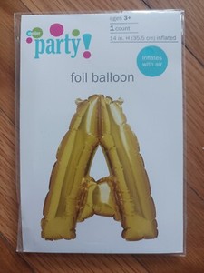 Party1 Foil ballon letter "A" 14 in Height Gold