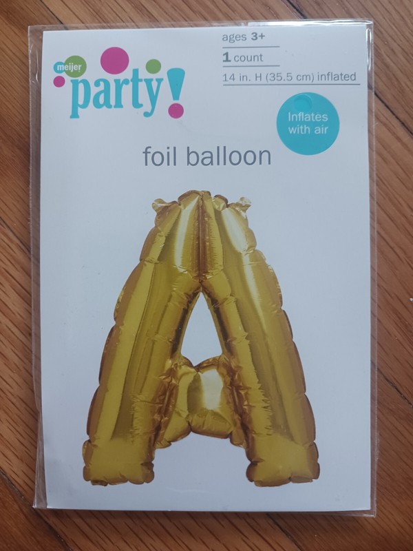 Party1 Foil ballon letter "A" 14 in Height Gold
