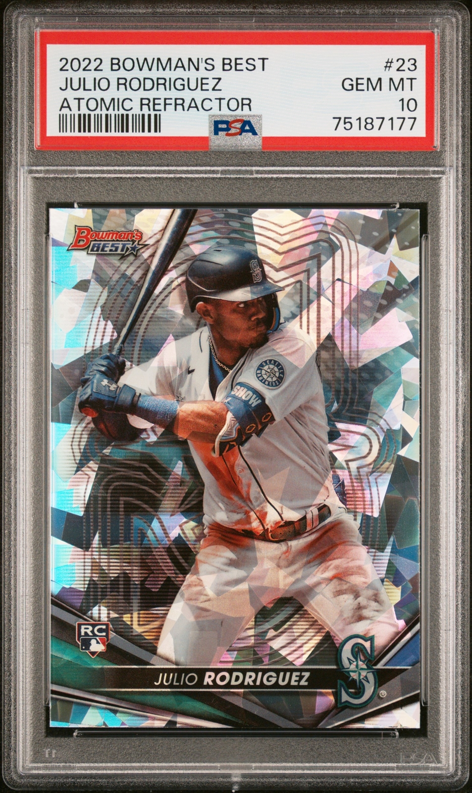 2022 BOWMAN'S BEST JULIO RODRIGUEZ 23 ATOMIC REFRACTOR PSA 10