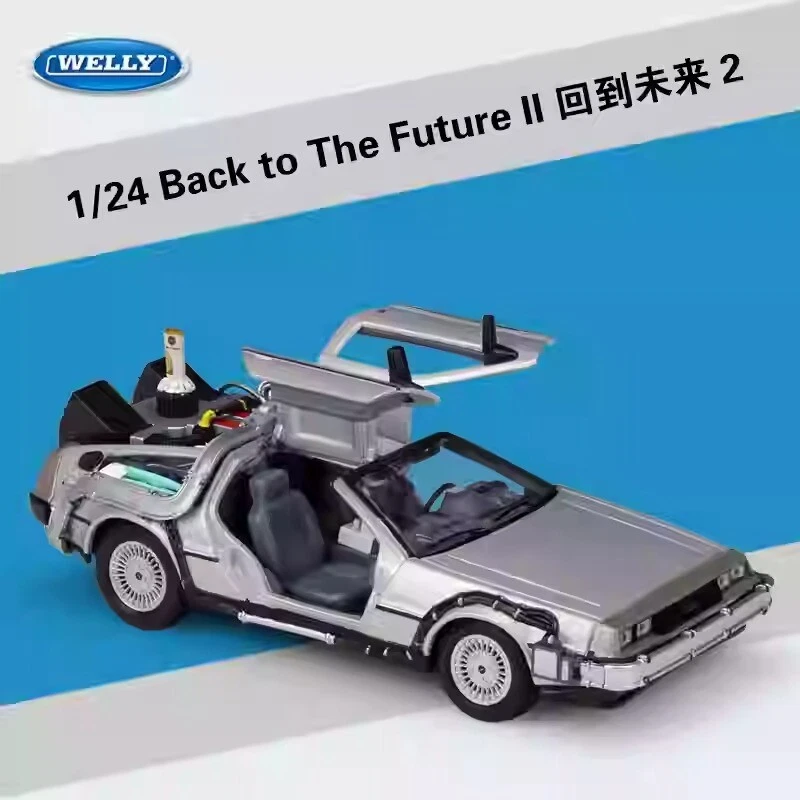 1/24 WELLY Back To The Future Time Machine Delorean DMC-12 Model Car - Image 3 of 4