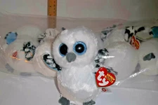 RETIRED TY beanie Baby Babies Boos Boo's Spells Snow Owl White 6" big eyes MWMT