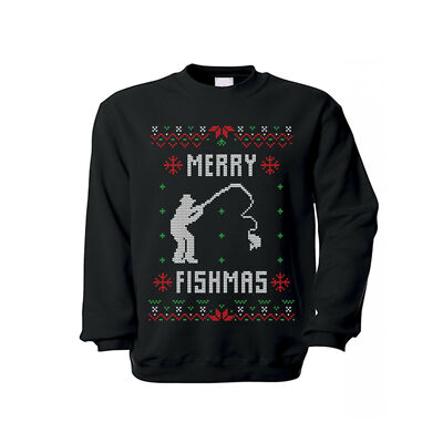 Pullover merry Fishmas Angler Weihnachten Geschenk Fischen Last Minute  #35794